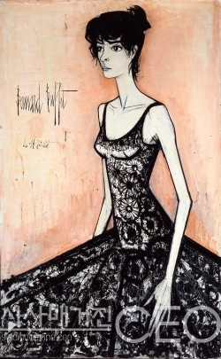 Bernard Buffet, Annabel en robe du soir, 이브닝 드레스를 입은 아나벨, 1960 Huile sur toile 130x81 , ⓒ Bernard Buffet / ADAGP, Paris - SACK, Seoul, 2019