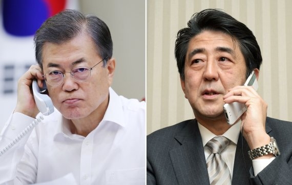 文 대통령-日 아베 전화통화